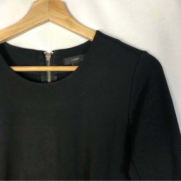 J. Crew Black Long Sleeve Exposed Zipper Sheath Dress 4 - Picture 3 of 5